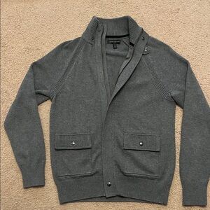 Banana Republic Men's Zip-Up Sweater in Gray